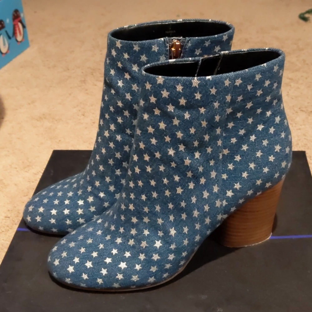 Gunmetal star ankle boots